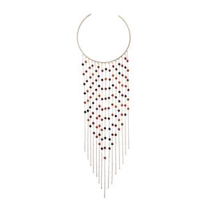 Ställer in långa akrylpärlor fransar tofs vridmoment halsband modeklänning match smycken kvinnor fest halsband tillbehör