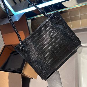 高品質のショルダーバッグデザイナーデザイン女性の大きなバッグチェーンバッグ用のワニのパターンショッピングバッグ