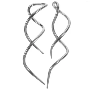 Stud Küpeler 2 PCS Basit Dans Sterling Silver Threader Hoops Kadınlar için Secongle Genişleme Şık Paslanmaz Çelik Tel Miss