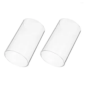 Candle Holders 2 Pcs Shade Home Supply Transparent Holder Container Accessory Decorative Cover