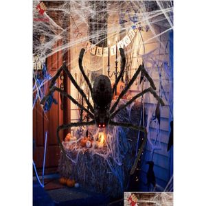 Altre forniture per feste festive Decorazione di Halloween Grande ragno nero Casa stregata Prop Indoor Outdoor Nt 3 Dimensioni 30Cm50Cm70Cm4053539 Dhy4M