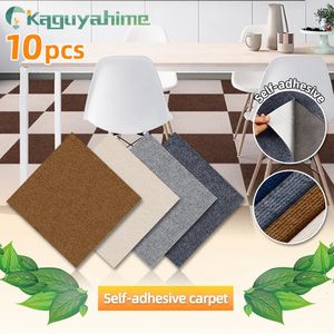 Kaguyahime 10pcs Floor Carpets Selfadhesive Home Carpet Square 30x30cm Removable Sticker For DIY Furnishing Wall Tiles 231229