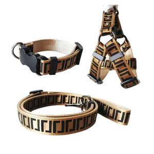 Collari per cani Guinzagli Ff Set di lusso Guinzaglio di design Cinture di sicurezza Collare per animali domestici e catena per animali domestici con cani di taglia piccola e media Cat Chihuah Dhbee