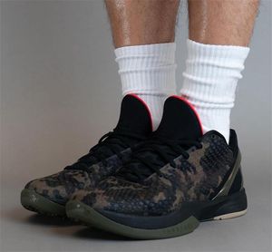 Аутентичные итальянские мужские баскетбольные кроссовки с камуфляжным принтом 6 Protro, черный малиновый болотный хаки с коробкой FQ3546-001, размер 40-48,5