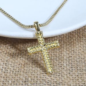 Vintage Necklace Copper Cross Pendant Punk Fashion Jewelry Box Chain Birthday Party Gift for Men and Women