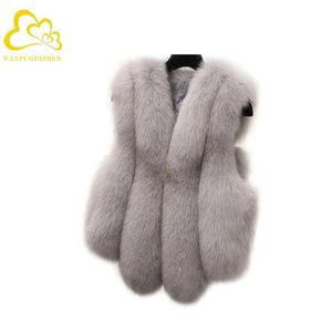 Jacken Herbst Winter Mode Frauen Kurzfilmpelz Weste ärmellose Pelzjacke warme schlanke Außenbekleidung Weste Casual Coats