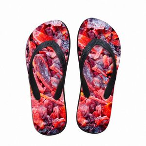Red Carbon Funny Flops Flip Grill Men Indoor Home Slippers PVC EVA Shoes Beach Water Sandals Pantufa Sapatenis Masculino 1743 34