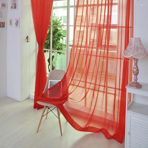 Cortina PCS Lenço de porta cor tule painel de cortina de janela 1 transparente têxteis para casa