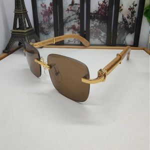 Lunettes de soleil d'été Designer Femme Lunettes de soleil Homme Unisexe Mode Carti Buffalo Corne Lunettes Rétro Argent Or Métal Thé Bois Bambou Cadre Ey