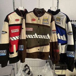 autunno e inverno americano retrò hip-hop Y2K sciolto uomo e donna sottile abbigliamento da baseball giacca da corsa su strada 231229