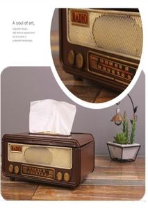 Tissue Box Napkin Storage Box American Style Retro Radio Shape Tissue Box Container Tissue Holder Home Coffee Shop Decoration 21037402333