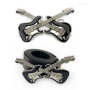 Belts Vintage Metal Guitar Shape Belt Buckle Delicate Accessories Waistband DIY Western Cowboy Rock Style Dropship