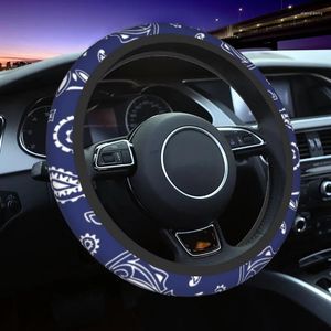 Steering Wheel Covers Paisley Pattern Cover For Breathable Bohemian Floral Protector Universal 15 Inch Car Accessories