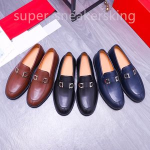 Kvalitetsklänningskor Herrmärke Fashion Loafers Classic äkta läder Men Business Office Work Formal Shoes Designer Party Wedding Flat Shoes Storlek 38-45