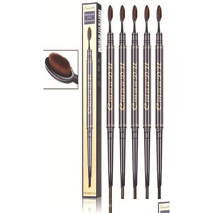 アイシャドウ/ライナーの組み合わせ2 in 1眉Maquiagem Profissional Completa Doublehead Pencil for Eyes耐久性のある防水性dh6cq