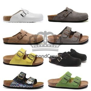 Hausschuhe Mode Holz Sommer Leder Schwarz Plüsch Rutsche Strand Strand Freizeitschuhe Frauen Männer Sandalen Designer Plateauschuhe