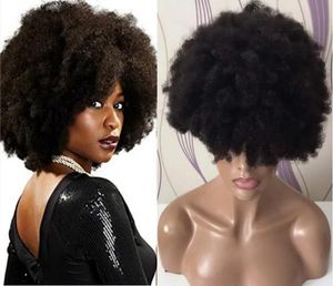 Perucas afro kinky onda cheia do laço perucas cor natural virgem brasileiro cabelo humano laço frontal peruca com babyhair entrega expressa rápida