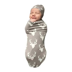 Påsar grossist nyfödd baby swaddle filt sovsäck sovsäck hjort tryckvagn