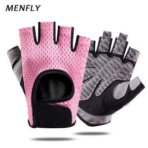 Gloves Five Fingers Gloves MENFLY Bicycle Summer Women's Cycling Half Finger Gym Glove Pink Red Fingertips Sports Cycle without Femal255