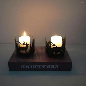 Holders Candle Holders Metal Creative Iron Candlestick Circular Corrosionresistent Animal Projective Graphics