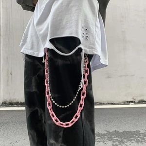 Pasy swobodne moda kobiety Hip Hop Tassel metalowe łańcuchy Pas dla dziewcząt Punk Harajuku paski spodnie dżinsowe spodnie