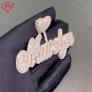 Hip Hop VVS Diamond Chain Iced Out Letter Name Custom Moissanite Pendant For Men