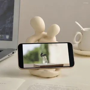 Ljushållare par omfamnar hållare blekningsresistent prydnad multifunktionell kärlek skulptur telefonstativ bord för bröllop