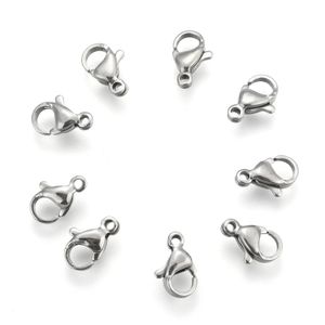 Bracelets 100pcs 304 Stainless Steel Lobster Claw Clasps Hook for Bracelet Necklace Chain End Connectors Jewelry Making Accessories