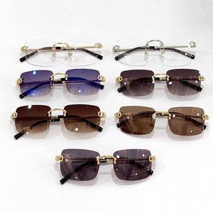 Fastrack Sunglasses Mens Designer Horseshoe Backle Gold Silver Metal Rimless長方形のフレーム女性用C装飾