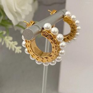 Dangle Earrings Europe America Brand Pearl Circular Women High Quality Luxury Jewelry Classic Trendy 2023