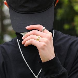 6 mm 8 mm o szerokości 10 mm mężczyźni kobiety para kubańskiego łańcucha linków Pierścienie wysokie polerowane bling bling palce biżuterii Miłośnicy Hip Hop Ring 7-10256E