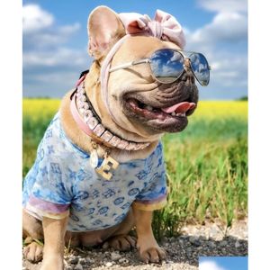 Dog Apparel Luxury Designer Pet Summer 3-Colort Shirt Cat Two Legs Wear For Middle Small Dogs Clothes Causal Style Fashion Drop Deli Dhil1