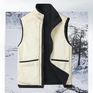 Coletes masculinos colete de inverno quente colete com gola zíper fechamento de pelúcia design à prova de vento plus size cardigan para frio