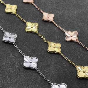 Designer Jewelry Luxury Bracelet Link Chain VCF Kaleidoscope 18k Gold Van Clover Bracelet with Sparkling Crystals and Diamonds Perfect Gift for Women Girls 89KW