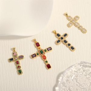 Charms Diy Gold Plated Cross Pendant Wholesale Personality Hip Hop Halsband Armbandsmycken Tillbehör för handgjorda material