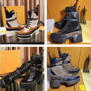 Designer de luxo mulheres botas senhoras tornozelo bota moda mulheres outono inverno salto alto plataforma curta couro de alta qualidade botas de motocicleta martin botas 18 cores