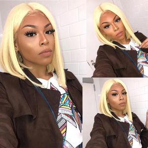 Wigs Glueless 613 Blonde 13x4 Lace Front Human Hair Wigs Bob Brazilian Straight Lace Front Wig Pre Plucked Remy Lace Wigs For Black