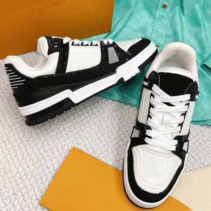 2024 Designer Sneaker Virgil Trainer Casual Shoes Calfskin Leather Abloh Green and or Red Blue Letter Overlays Platform Low Sneakers eur 36-45