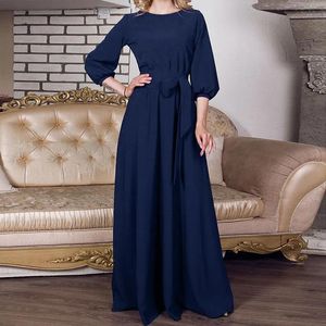 Dresses Vintage Bow Tie Maxi Dress 2023 Women Lantern Sleeve Long Party Dresses Autumn Elegant Floorlength Dress Robe De Soiree