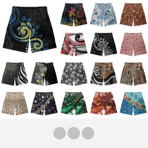 Mäns shorts polynesiska tribal tongan totem tatuering tonga tryck mjuka män avslappnad jogging sport korta byxor sommar man springer lös