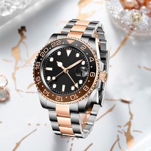 Relógio mecânico automático de alta qualidade masculino 904L aço inoxidável vidro de safira preto relógios de pulso modernos montre de luxe 40mm montres mouvement relógios de luxo