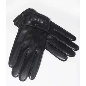 Fem fingrar handskar handskar läder fårskinn damer kvinnor varm plus sammet knappar flerfärgade päls boll utomhus sport varma vintrar handskar