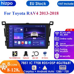 Carplay 4G-LTE AI 9" 2din Android 12 Car Radio for Toyota RAV4 Rav 4 2013-2018 Multimedia Player Navigation GPS WIFI Stereo RDS