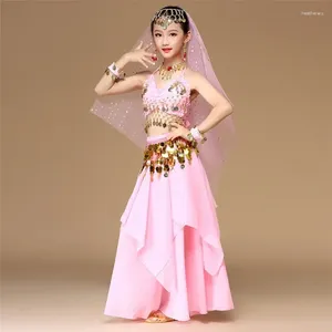 Stage Wear 5 pezzi/set stile rosa per bambini costume di danza del ventre vestiti orientali per danzatrice del ventre per bambini