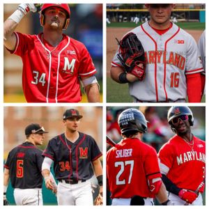 Dostosuj koszulkę Maryland Terrapins College Baseball nosi niestandardowe NCAA 0 Logan Berrier 1 Jacob Orr 2 Meade Johnson 4 Alex Irizarry 5 Andrew Johnson 6 Ben Nardi