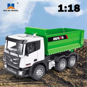 HUINA 1556 RC Dump Truck 1 18 6Channels Electric Car Engineering Vehicle Excavator 2.4G Radio Controlled Toys for Boy 231230