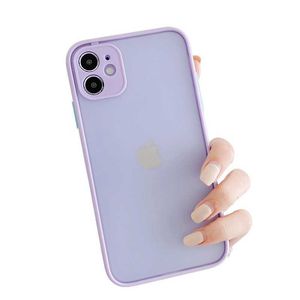 携帯電話のケースケースiPhone 15 14 Pro Max 13 Mini 12 XS XR X 8 7 Plus SE 2 in 1 Candy Lens Camera Shockproof Frosted Hard Cover Silicone Armor 6ADC