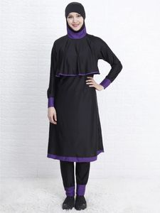 Conjunto de roupa de banho feminina islâmica muçulmano com capuz roupa de banho 2 peças terno hijab maiô modesto natação surf wear esporte maillot de bain islamique