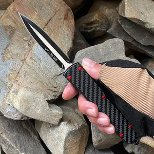 Micro OTF Tech Bıçağı UT Serisi D2 Çelik Bıçak Pockknife Alüminyum Alaşım + Karbon Fiber Kendi Kendini Savunma UT85 Alet Bıçağı