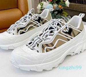 Najwyższej jakości buty zwykłe projektant Arthur Sneakers Check Men Striped Vintage But Luksusowe trenerzy koronkowe platforma bawełniana sneakerowa krańca